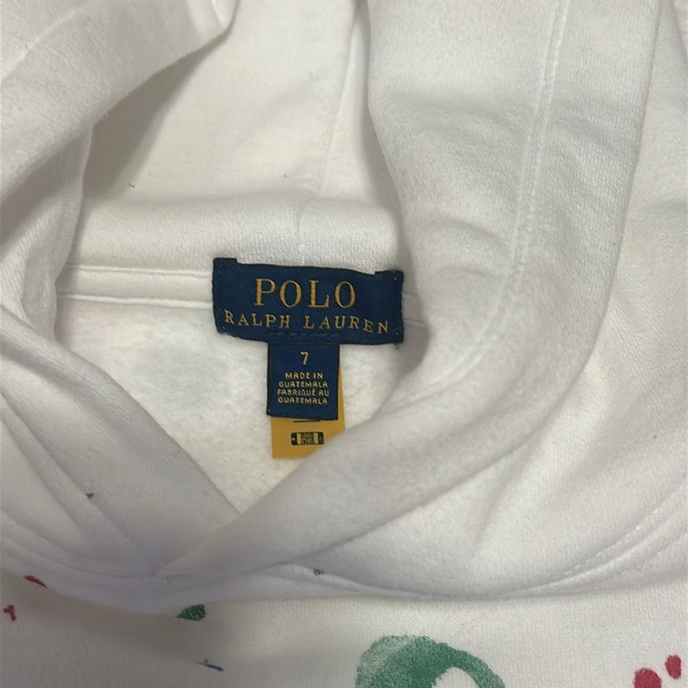 POLO RALPH LAUREN KIDS PAINT SPLATTERED HOODIE SIZE 7 - Picture 3 of 8